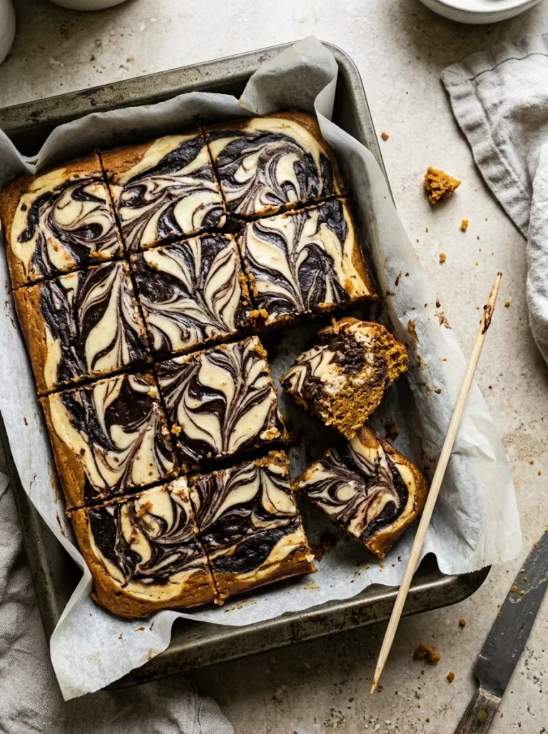 Pumpkin Chocolate Marble Bars