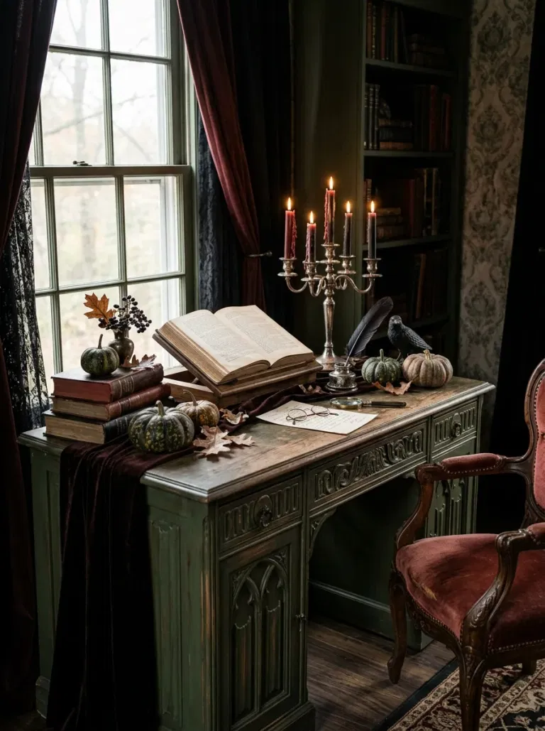 Dark Green Gothic Reading Desk