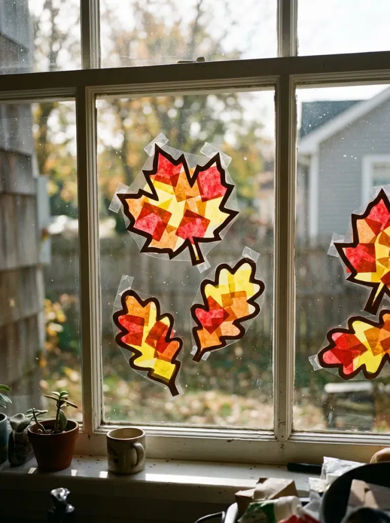 Autumn Tissue-Paper Sun Catchers