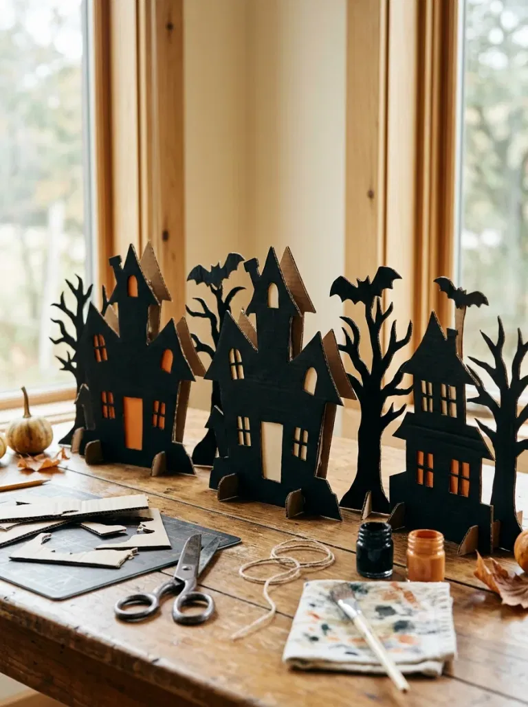 Cardboard Haunted House Silhouettes