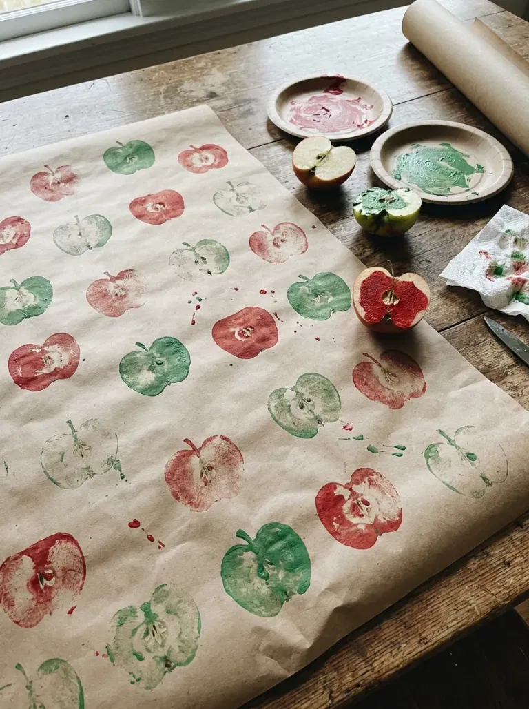 Apple Half-Print Wrapping Paper