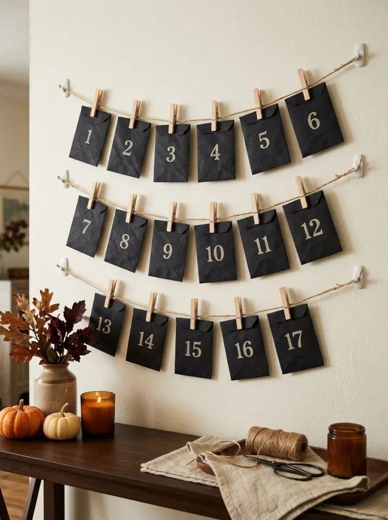 Clothespin and Twine Countdown