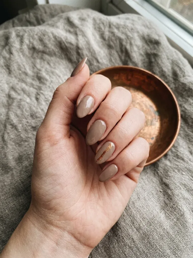 Copper Foil Flick nail design
