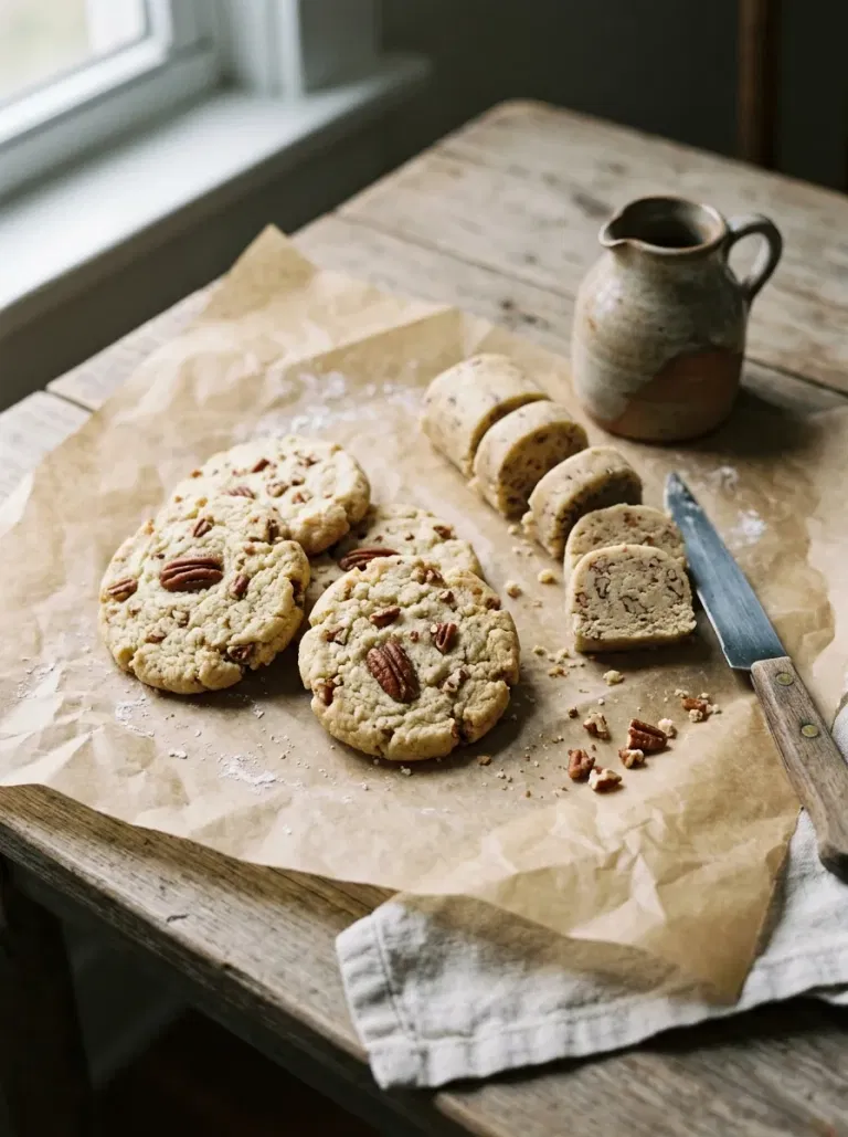 Maple Pecan Shortbread Coins