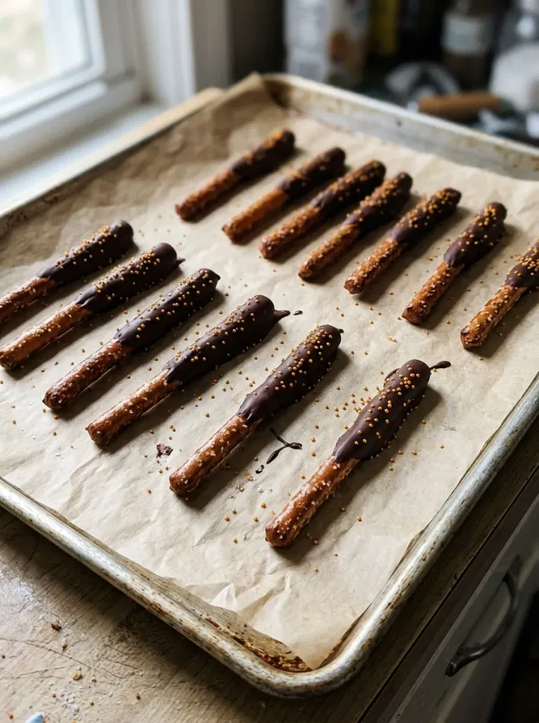 Chocolate-Dipped Pretzel Rods