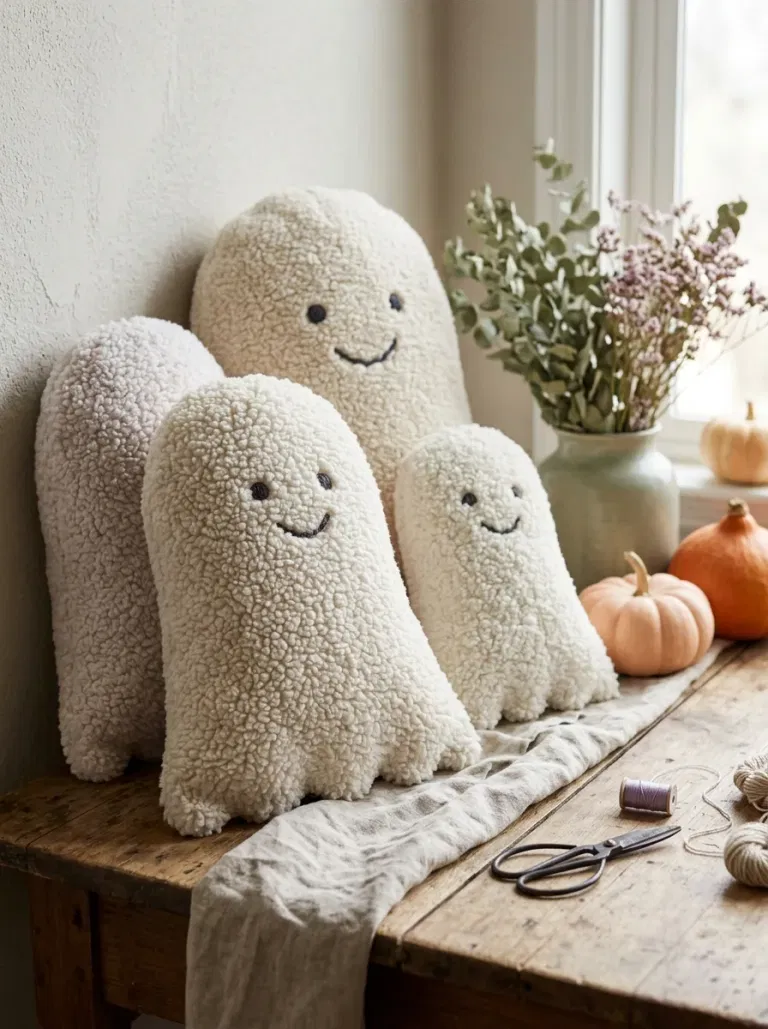 Smiling Sherpa Ghost Pillows