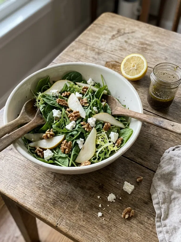 Pear Walnut Green Salad