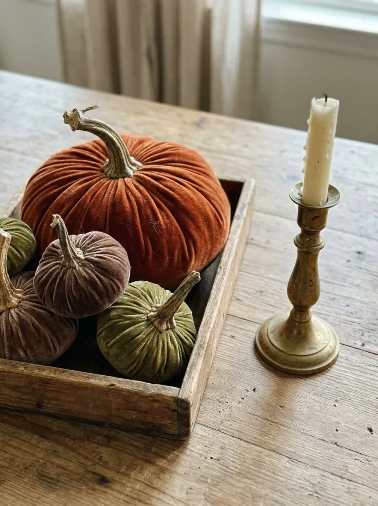 Rust Velvet Pumpkin Cluster