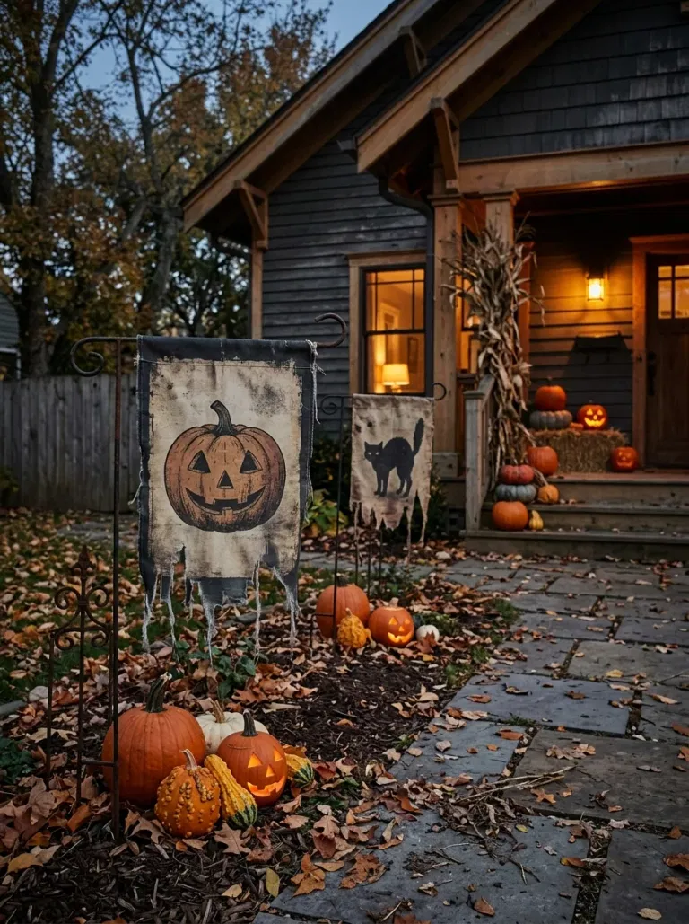 Tattered-Look Garden Flags