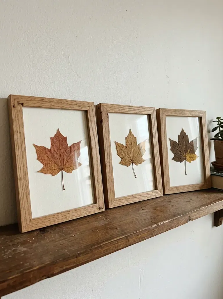 Pressed Leaves in Thrifted Frames