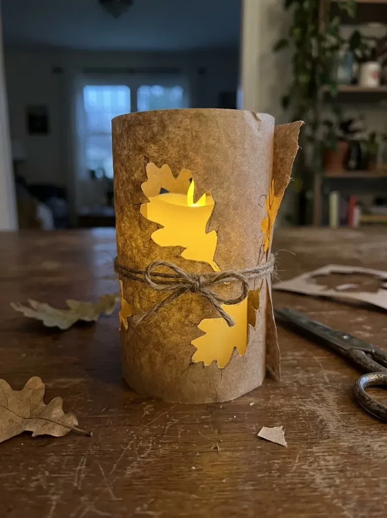 Leaf Pattern Candle Sleeve