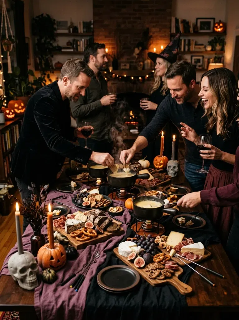 Midnight Cheese and Fondue Table