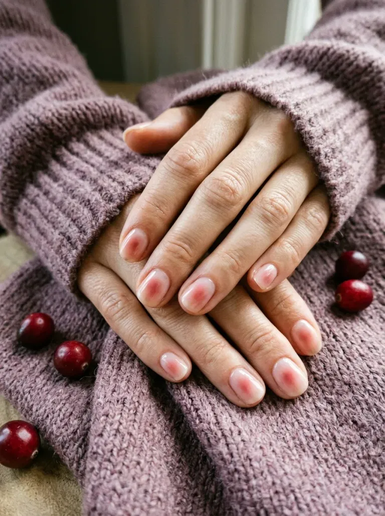 Cranberry Glazed Aura nail design