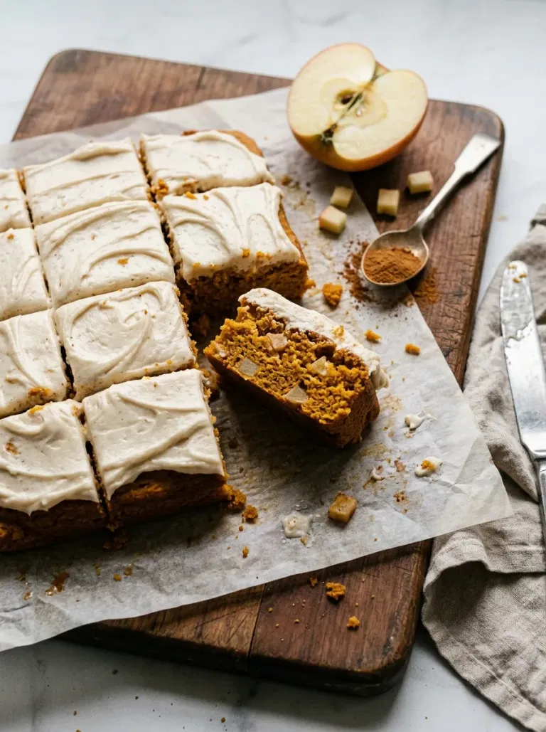 Apple Spice Frosted Pumpkin Bars