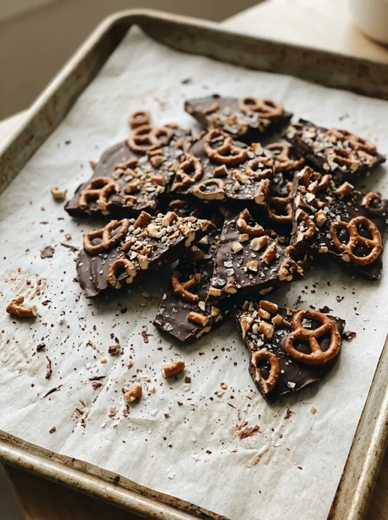 Chocolate-Dipped Pretzel Bark