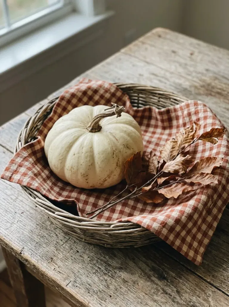 Soft Gingham Pumpkin Bowl