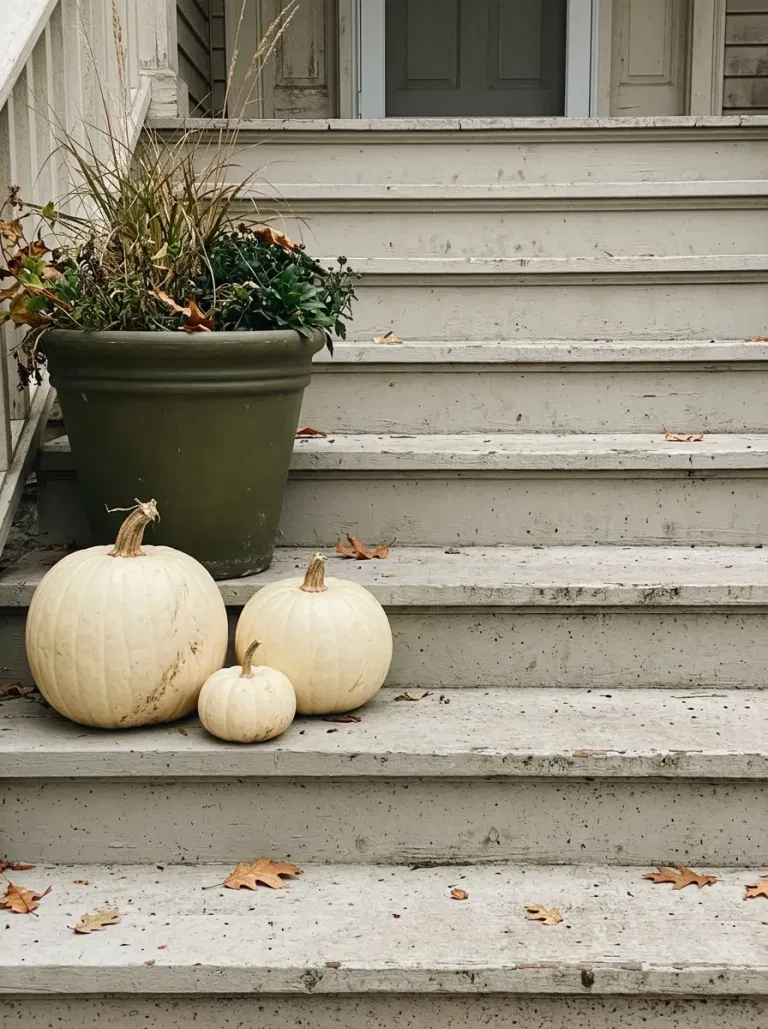 Cream Pumpkin Staircase Trio