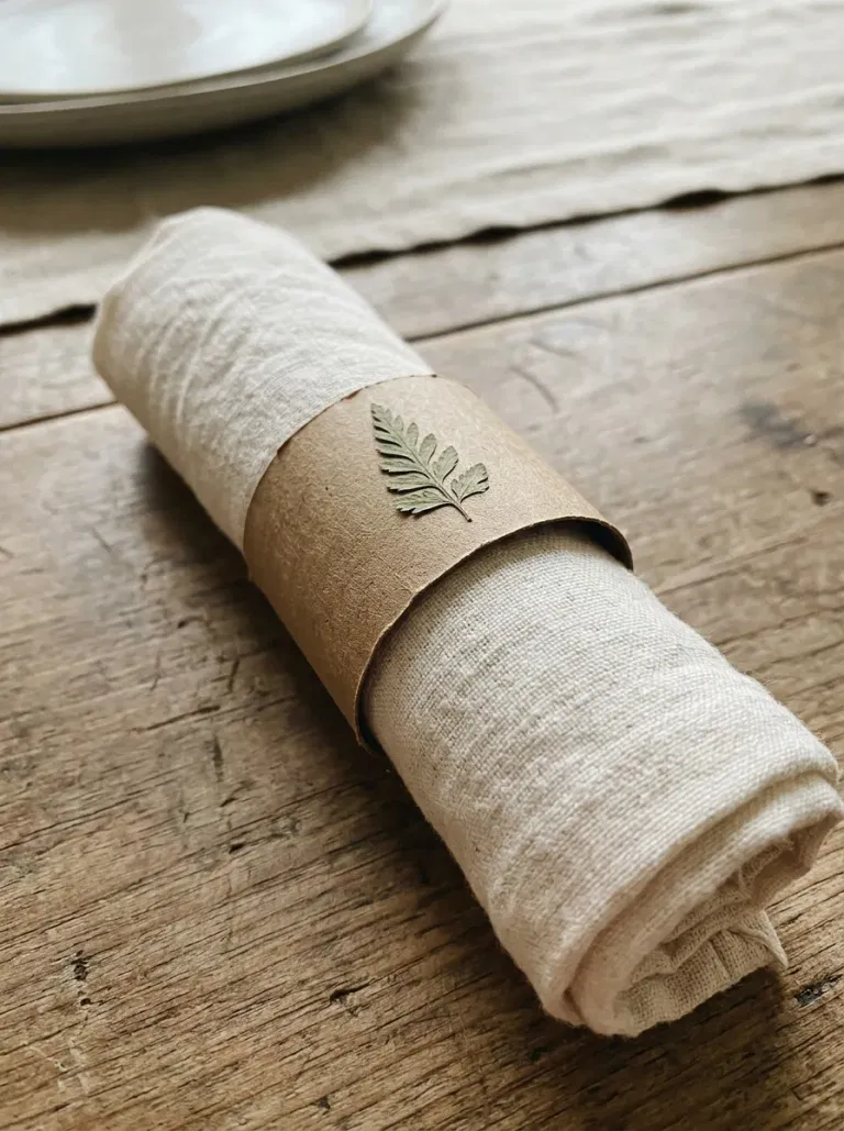 Napkin Rings with Tiny Leaves