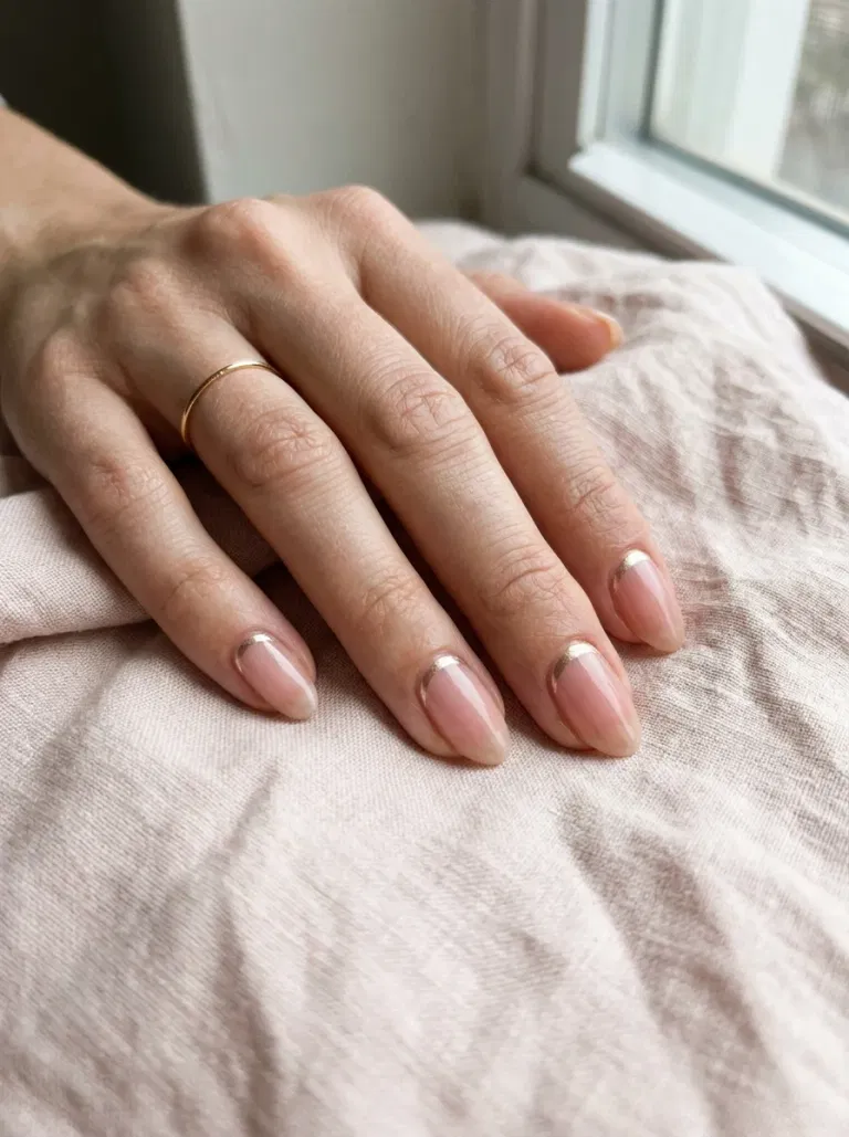 Blush Gold Cuff nail design