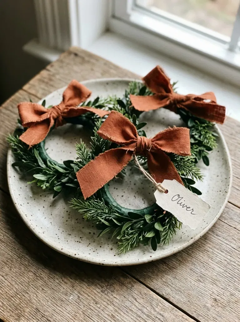 Rust Ribbon Mini Wreaths