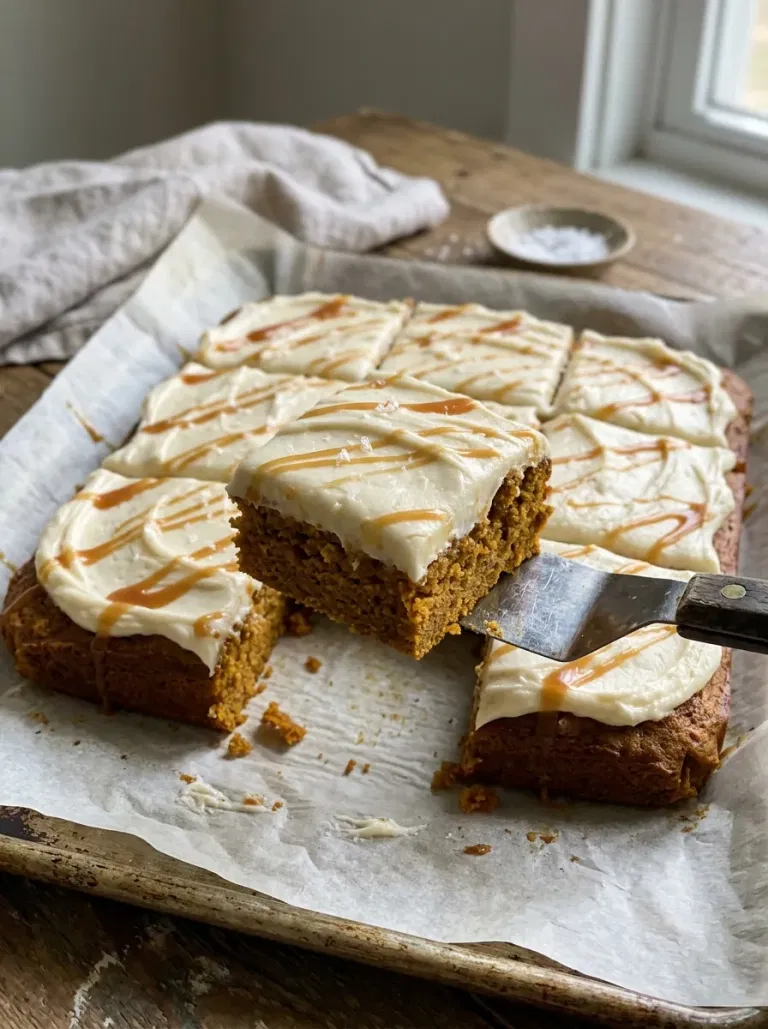 Salted Caramel Frosted Pumpkin Bars