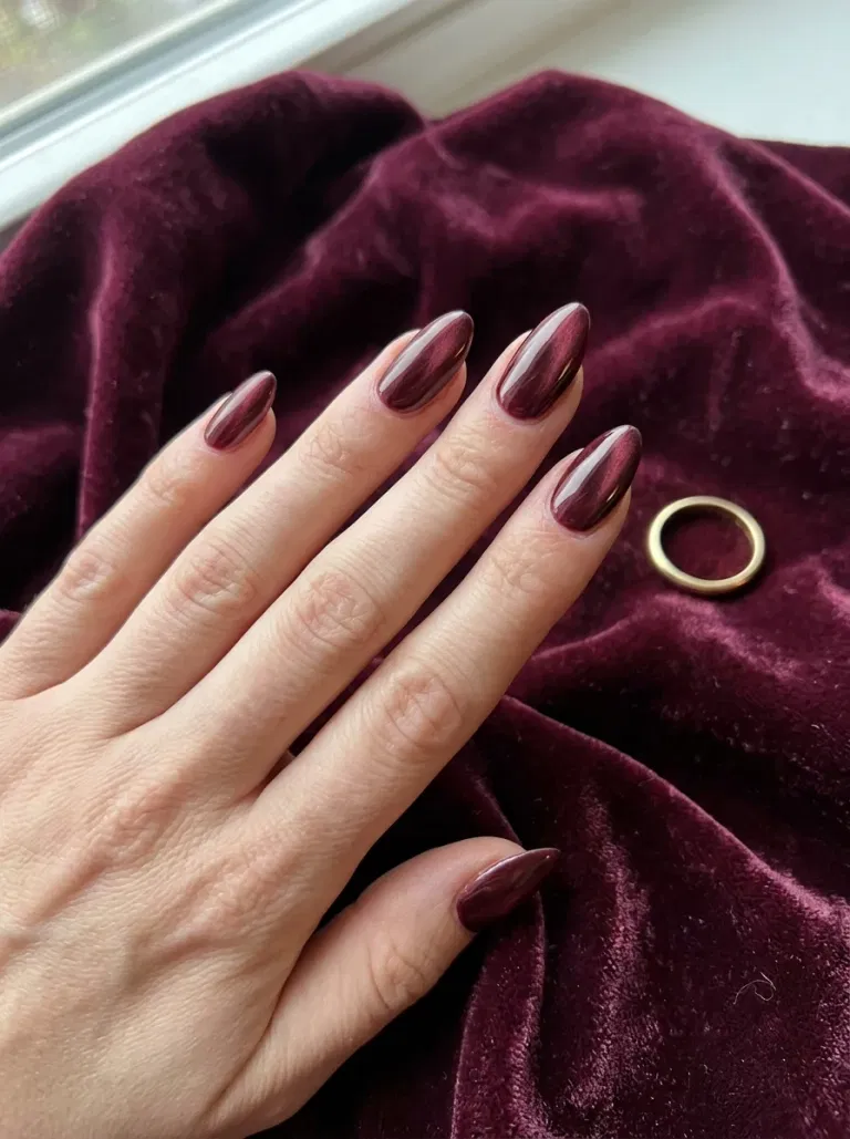 Merlot Velvet Beam nail design