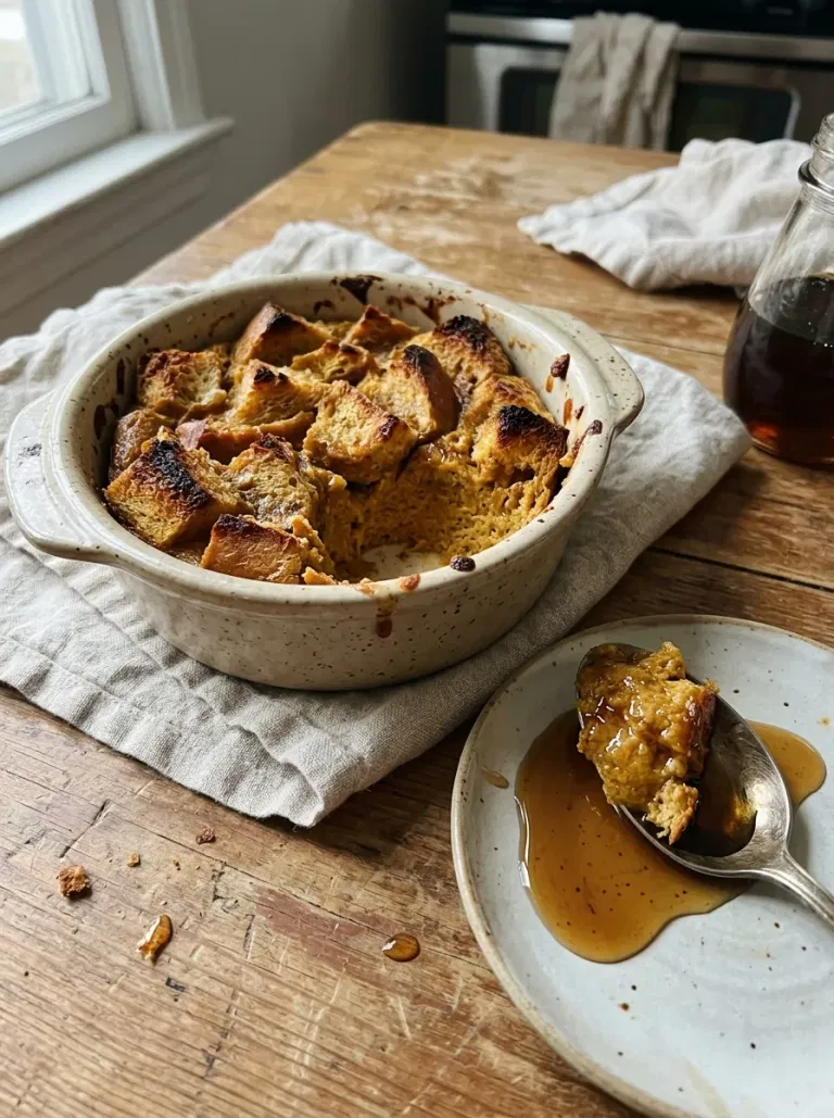 Maple Pumpkin Bread Pudding