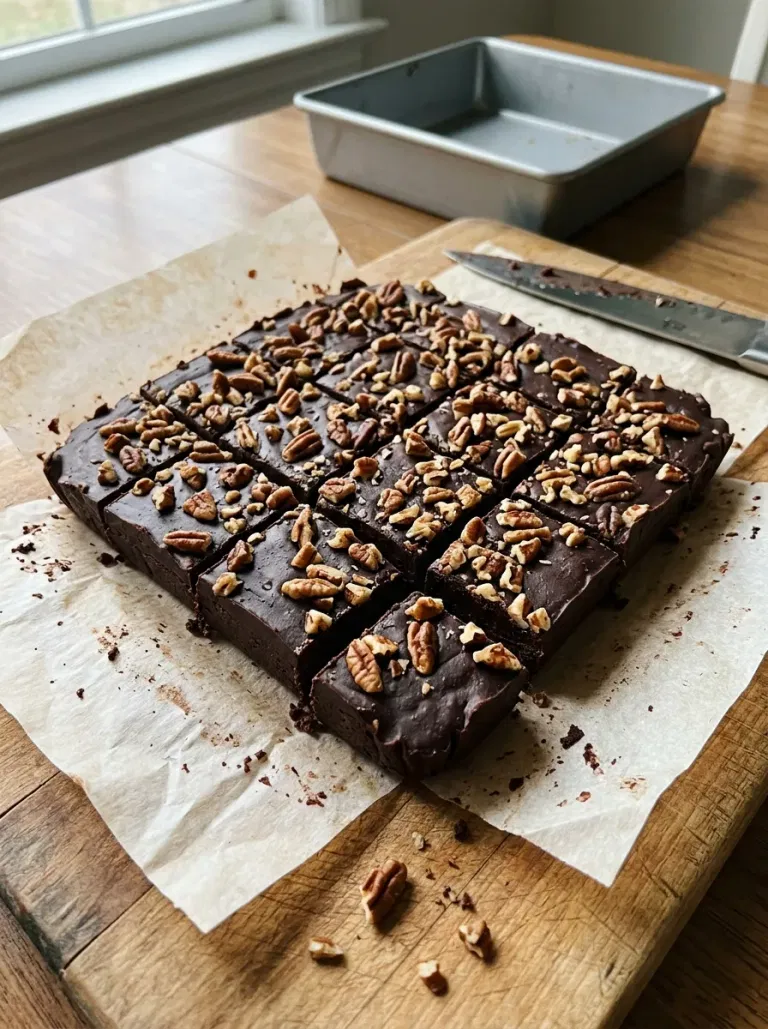 Pecan Butter Chocolate Fudge Squares