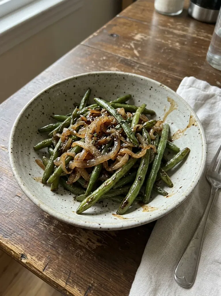 Caramelized Onion and Balsamic Beans