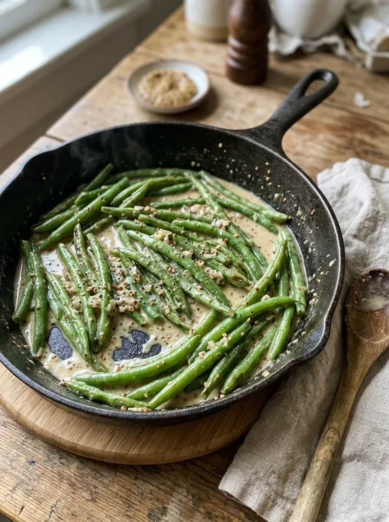 Mustard Cream Green Beans