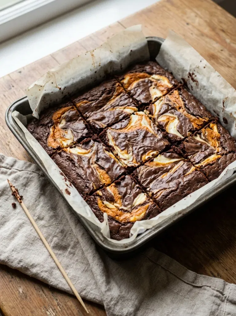 Pumpkin Cream Cheese Swirl Brownies