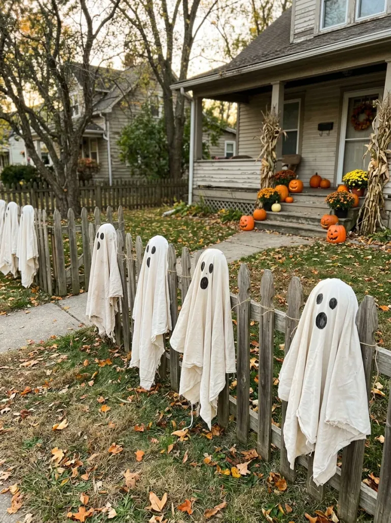 Old-Sheet Fence Ghosts