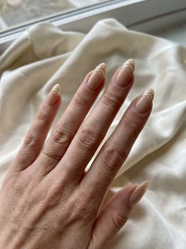 Champagne Double Arches nail design