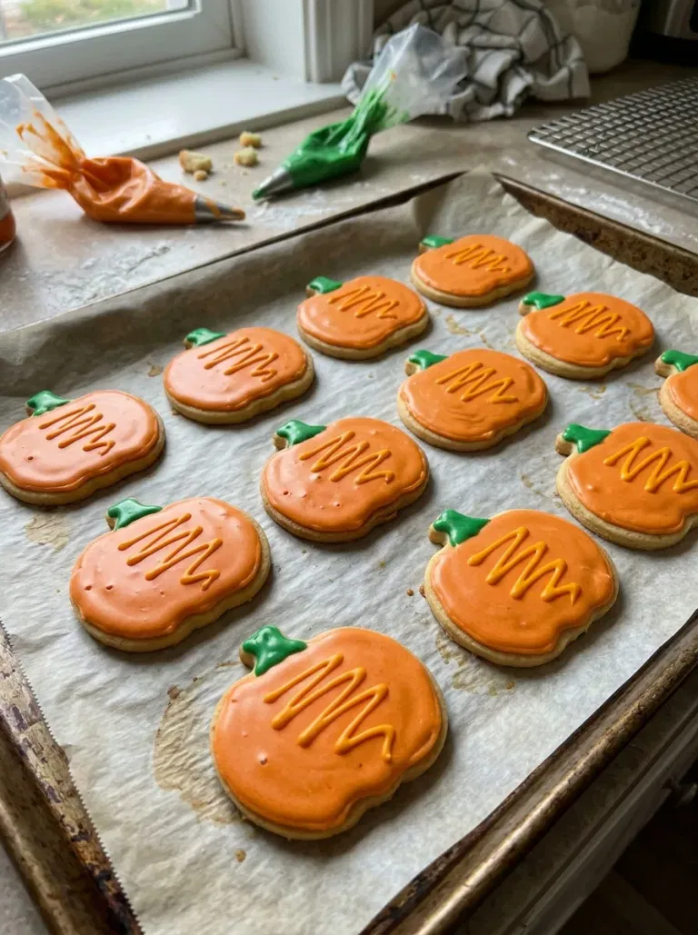 Pumpkin-Shaped Vanilla Cookies