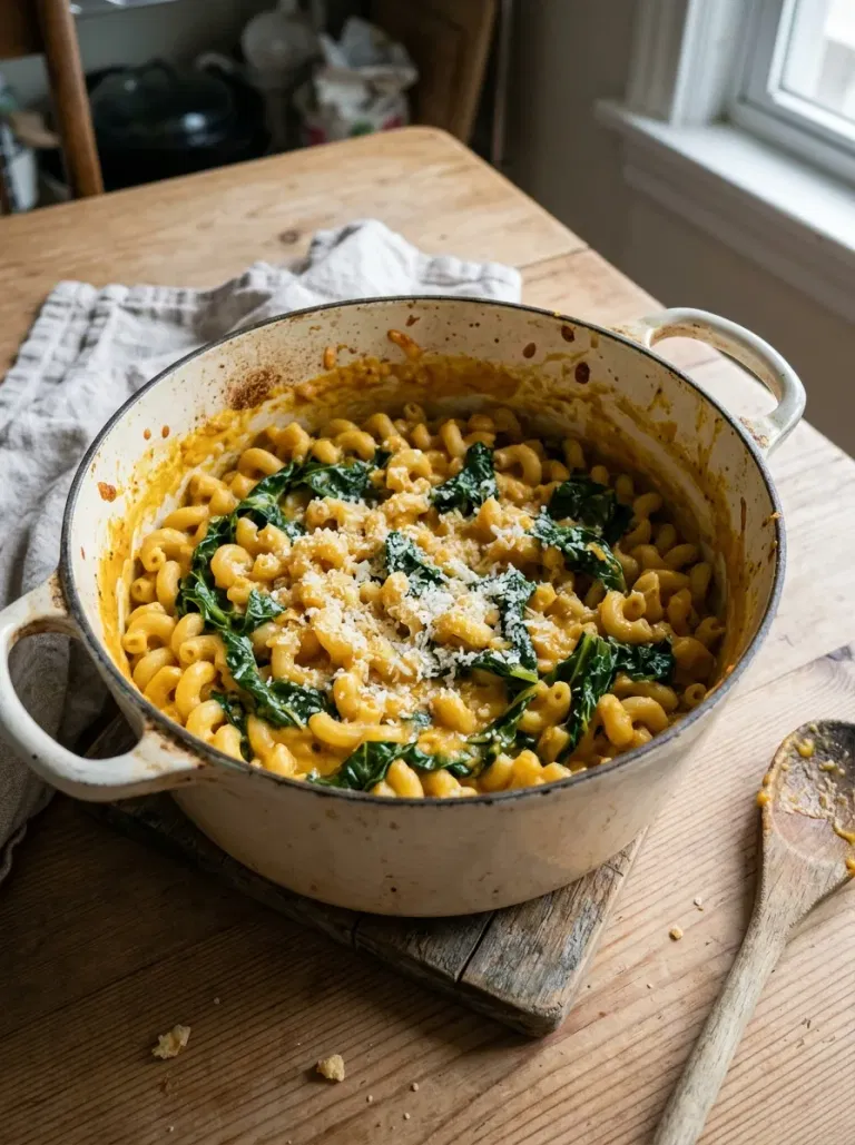 Pumpkin and Kale Mac and Cheese