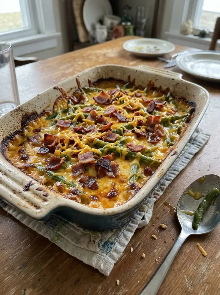 Cheddar and Bacon Green Bean Bake