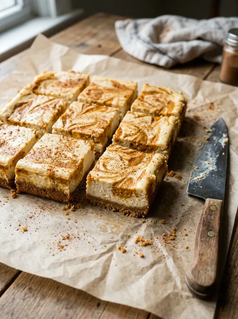 Pumpkin Swirl Cheesecake Bars