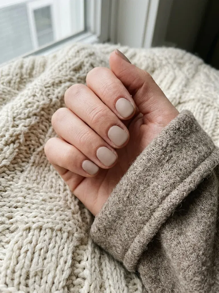 Mushroom Cashmere Matte nail design