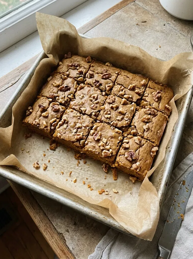 Pumpkin Walnut Blondie Bars