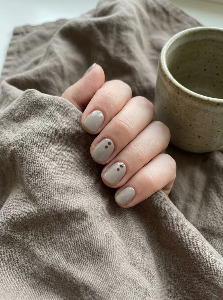 Mushroom Dots in Pairs nail design