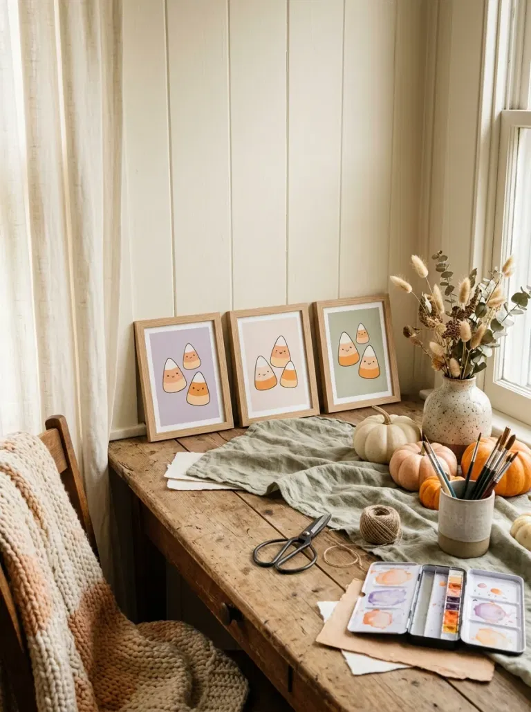 Smiling Candy Corn Print Trio