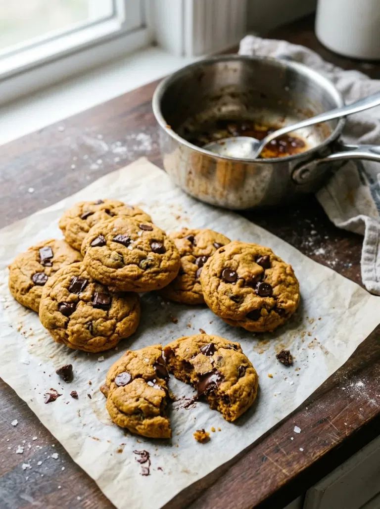 Brown Butter Pumpkin Chocolate Chip Cookies