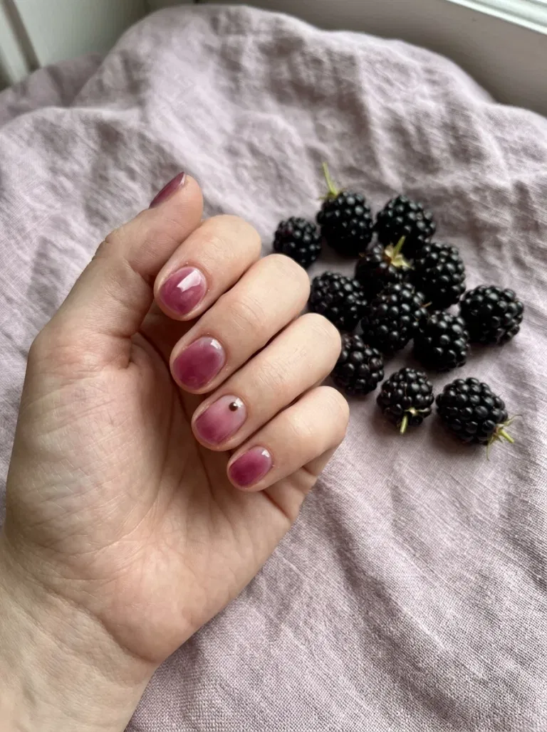 Blackberry Jelly Dots nail design