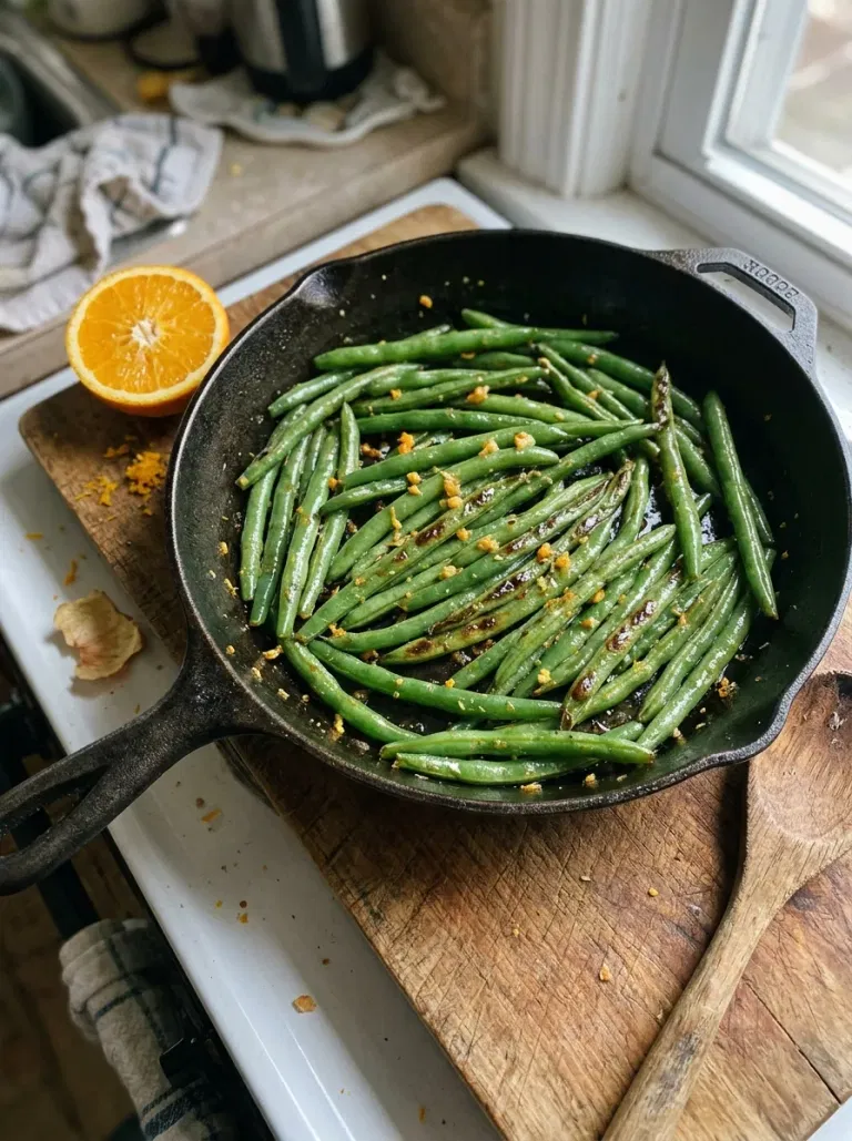 Orange Ginger Glazed Beans
