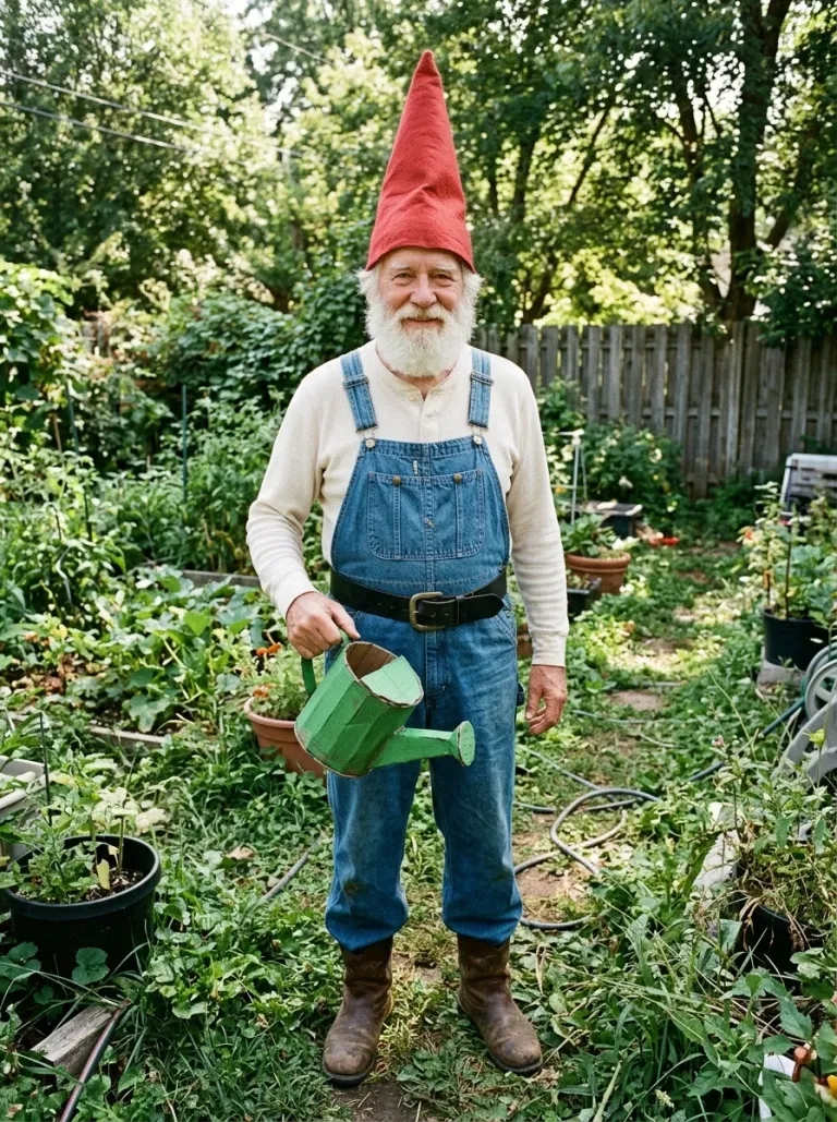 Garden Gnome in Denim