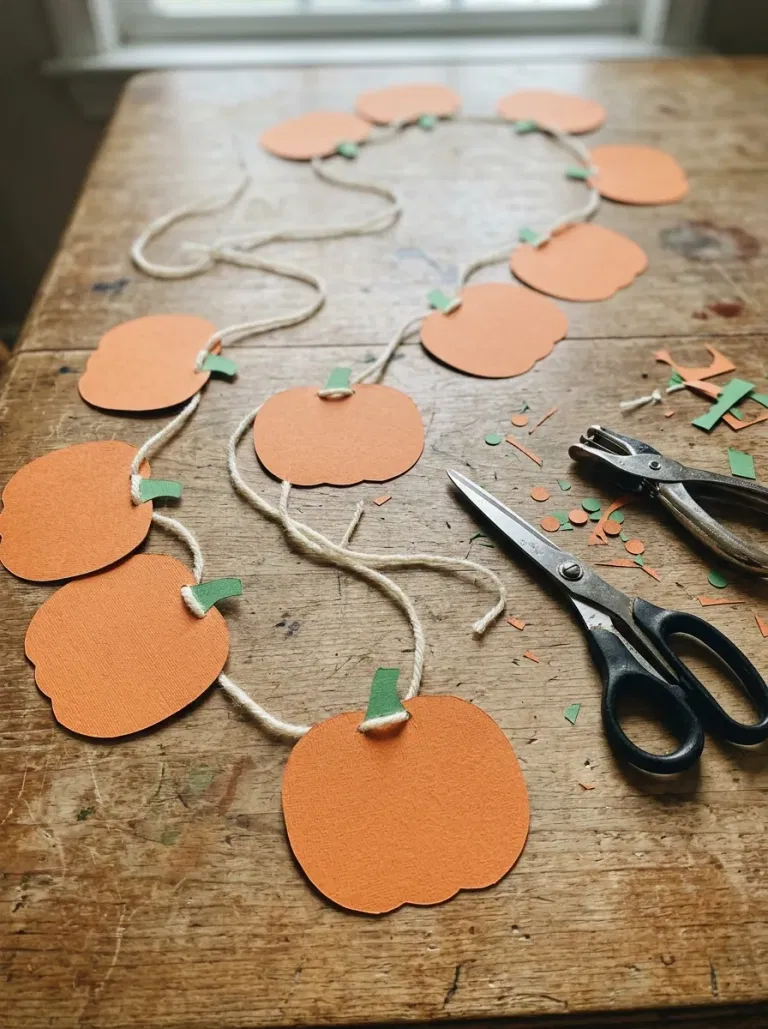 Paper Pumpkin Garland