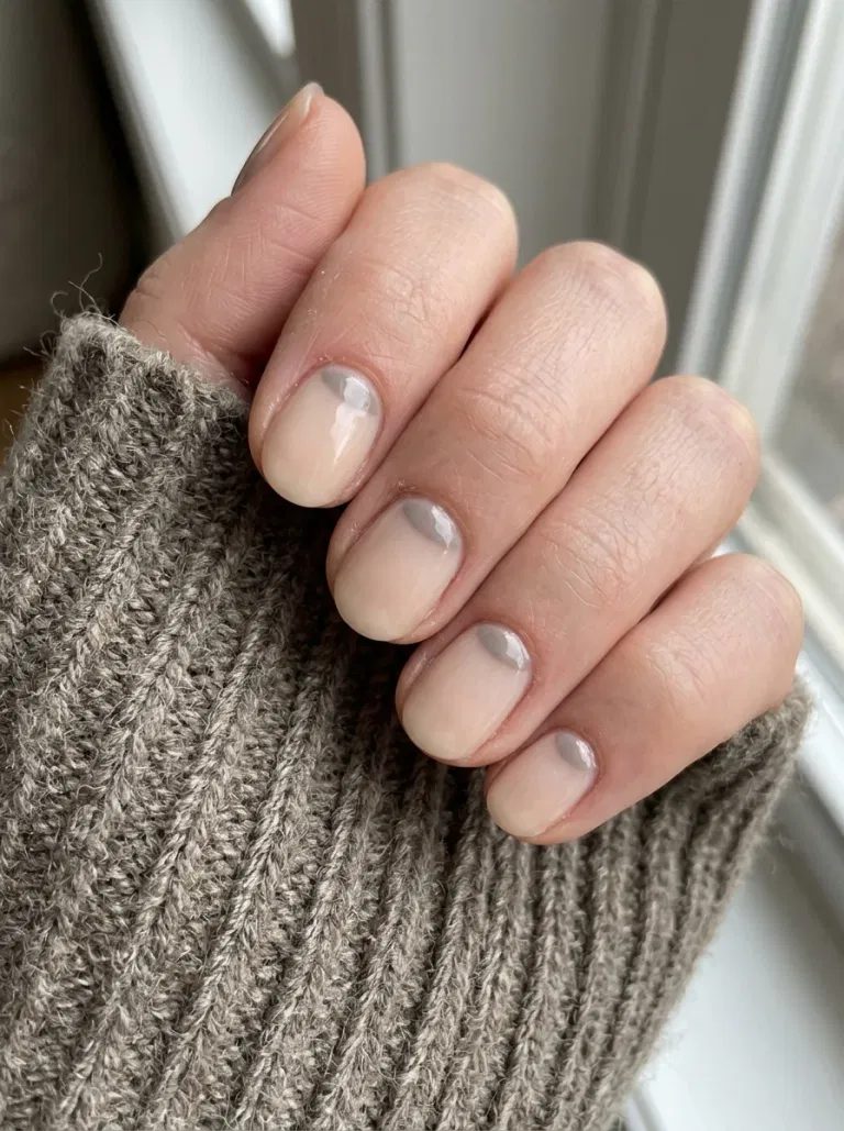 Mushroom Half-Moon nail design