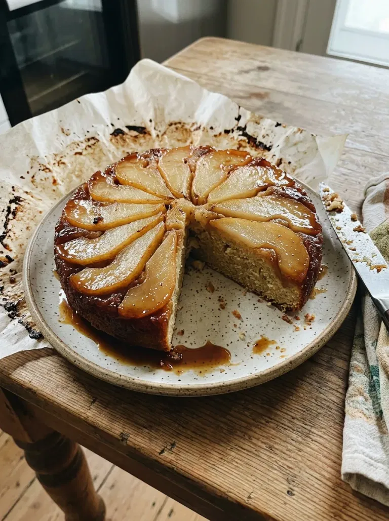 Honey Pear Upside-Down Cake