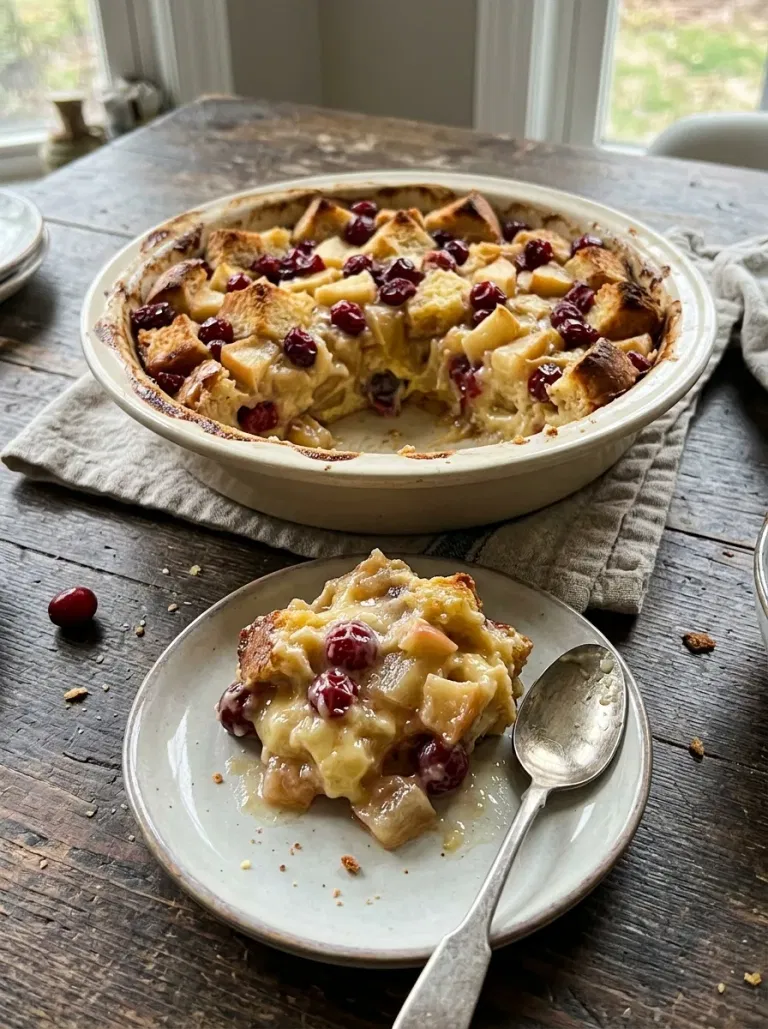 Cranberry Apple Bread Pudding