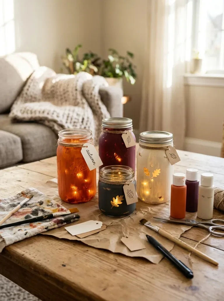 Painted Mason Jar Lanterns